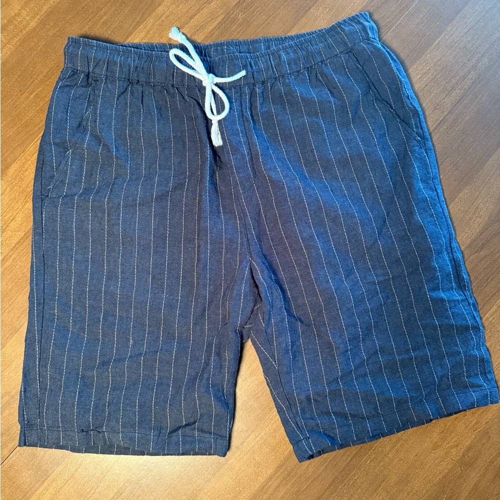 Striped Blue Casual Shorts XL